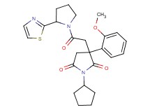 1-cyclopentyl-3-(2-methoxyphenyl)-3-{2-oxo-2-[2-(1,3-thiazol-2-yl)-1-pyrrolidinyl]ethyl}-2,5-pyrrolidinedione