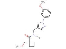 1-(methoxymethyl)-N-{[1-(3-methoxyphenyl)-1H-pyrazol-4-yl]methyl}-N-methylcyclobutanecarboxamide