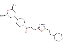 (2R*,6S*)-4-(1-{3-[5-(2-cyclohexylethyl)-1,3,4-oxadiazol-2-yl]propanoyl}-4-piperidinyl)-2,6-dimethylmorpholine
