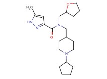 N-[(1-cyclopentyl-4-piperidinyl)methyl]-5-methyl-N-(tetrahydro-2-furanylmethyl)-1H-pyrazole-3-carboxamide