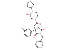 3-[2-(4-cyclopentyl-3-oxo-1-piperazinyl)-2-oxoethyl]-3-(3-fluorophenyl)-1-(3-pyridinylmethyl)-2,5-pyrrolidinedione