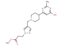 methyl 3-(4-{[4-(6-hydroxy-2-methyl-4-pyrimidinyl)-1-piperidinyl]methyl}-1H-pyrazol-1-yl)propanoate