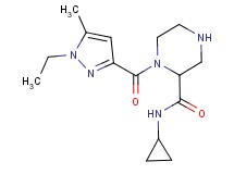 N-cyclopropyl-1-[(1-ethyl-5-methyl-1H-pyrazol-3-yl)carbonyl]-2-piperazinecarboxamide