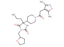 5-{1-[(3,5-dimethyl-4-isoxazolyl)acetyl]-4-piperidinyl}-5-propyl-3-(tetrahydro-2-furanylmethyl)-2,4-imidazolidinedione