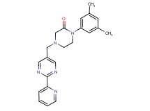1-(3,5-dimethylphenyl)-4-{[2-(2-pyridinyl)-5-pyrimidinyl]methyl}-2-piperazinone