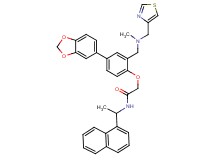 2-(4-(1,3-benzodioxol-5-yl)-2-{[methyl(1,3-thiazol-4-ylmethyl)amino]methyl}phenoxy)-N-[1-(1-naphthyl)ethyl]acetamide