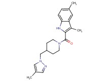 3,5-dimethyl-2-({4-[(4-methyl-1H-pyrazol-1-yl)methyl]-1-piperidinyl}carbonyl)-1H-indole