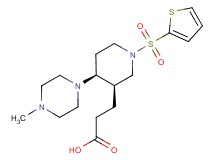 3-[(3R*,4S*)-4-(4-methylpiperazin-1-yl)-1-(2-thienylsulfonyl)piperidin-3-yl]propanoic acid
