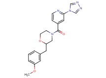 2-(3-methoxybenzyl)-4-[2-(4H-1,2,4-triazol-4-yl)isonicotinoyl]morpholine