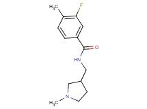 3-fluoro-4-methyl-N-[(1-methylpyrrolidin-3-yl)methyl]benzamide