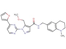1-[4-(2-furyl)-2-pyrimidinyl]-5-(methoxymethyl)-N-[(1-methyl-1,2,3,4-tetrahydro-6-quinolinyl)methyl]-1H-pyrazole-4-carboxamide