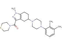 5-[4-(2,3-dimethylphenyl)-1-piperazinyl]-1-methyl-3-(4-thiomorpholinylcarbonyl)-4,5,6,7-tetrahydro-1H-indazole