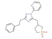 2-[5-[(1,1-dioxidotetrahydro-3-thienyl)methyl]-3-(2-phenylethyl)-1H-1,2,4-triazol-1-yl]pyridine