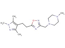 1-methyl-4-({5-[2-(1,3,5-trimethyl-1H-pyrazol-4-yl)ethyl]-1,2,4-oxadiazol-3-yl}methyl)piperazine
