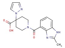 1-[(2-methyl-1H-benzimidazol-4-yl)carbonyl]-4-(1H-pyrazol-1-yl)piperidine-4-carboxylic acid