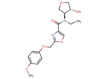 N-ethyl-N-[(3S*,4R*)-4-hydroxytetrahydrofuran-3-yl]-2-[(4-methoxyphenoxy)methyl]-1,3-oxazole-4-carboxamide