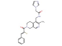 N-({7-[(2Z)-2-fluoro-3-phenyl-2-propenoyl]-3-methyl-5,6,7,8-tetrahydro-2,7-naphthyridin-4-yl}methyl)-2-(1H-imidazol-1-yl)acetamide
