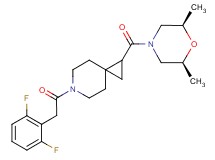 6-[(2,6-difluorophenyl)acetyl]-1-{[(2R*,6S*)-2,6-dimethyl-4-morpholinyl]carbonyl}-6-azaspiro[2.5]octane