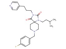 8-(4-fluorobenzyl)-1-(3-methylbutyl)-3-[3-(4-pyridinyl)propyl]-1,3,8-triazaspiro[4.5]decane-2,4-dione
