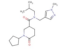 1-cyclopentyl-N-isobutyl-N-[(1-methyl-1H-pyrazol-4-yl)methyl]-6-oxo-3-piperidinecarboxamide