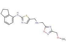 N-(2,3-dihydro-1H-inden-4-yl)-5-[({[3-(methoxymethyl)-1,2,4-oxadiazol-5-yl]methyl}amino)methyl]-1,3-thiazol-2-amine