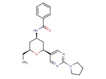 N-[(2S*,4R*,6S*)-2-ethyl-6-(2-pyrrolidin-1-ylpyrimidin-5-yl)tetrahydro-2H-pyran-4-yl]benzamide