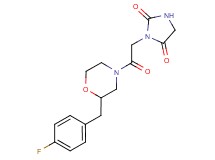 3-{2-[2-(4-fluorobenzyl)-4-morpholinyl]-2-oxoethyl}-2,4-imidazolidinedione