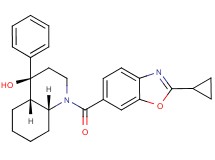 (4S*,4aS*,8aR*)-1-[(2-cyclopropyl-1,3-benzoxazol-6-yl)carbonyl]-4-phenyldecahydro-4-quinolinol