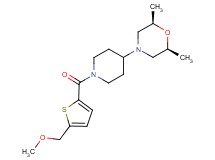 (2R*,6S*)-4-(1-{[5-(methoxymethyl)-2-thienyl]carbonyl}-4-piperidinyl)-2,6-dimethylmorpholine