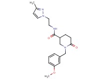 1-(3-methoxybenzyl)-N-[2-(3-methyl-1H-pyrazol-1-yl)ethyl]-6-oxo-3-piperidinecarboxamide