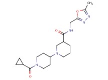1'-(cyclopropylcarbonyl)-N-[(5-methyl-1,3,4-oxadiazol-2-yl)methyl]-1,4'-bipiperidine-3-carboxamide