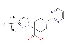 4-(3-tert-butyl-1H-pyrazol-1-yl)-1-pyrimidin-2-ylpiperidine-4-carboxylic acid