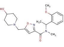 5-[(4-hydroxypiperidin-1-yl)methyl]-N-[1-(2-methoxyphenyl)ethyl]-N-methylisoxazole-3-carboxamide