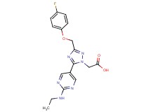 {5-[2-(ethylamino)pyrimidin-5-yl]-3-[(4-fluorophenoxy)methyl]-1H-1,2,4-triazol-1-yl}acetic acid