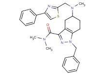 1-benzyl-N,N-dimethyl-5-{methyl[(4-phenyl-1,3-thiazol-2-yl)methyl]amino}-4,5,6,7-tetrahydro-1H-indazole-3-carboxamide