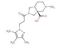 (3aS*,7aR*)-5-methyl-2-[3-(3,4,5-trimethyl-1H-pyrazol-1-yl)propanoyl]octahydro-3aH-pyrrolo[3,4-c]pyridine-3a-carboxylic acid