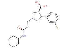 (3S*,4R*)-1-[3-(cyclohexylamino)-3-oxopropyl]-4-(3-fluorophenyl)pyrrolidine-3-carboxylic acid
