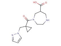 1-{[1-(1H-pyrazol-1-ylmethyl)cyclopropyl]carbonyl}-1,4-diazepane-6-carboxylic acid