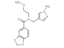 N-(2-methoxyethyl)-N-[(1-methyl-1H-pyrazol-4-yl)methyl]-1,3-benzodioxole-5-carboxamide