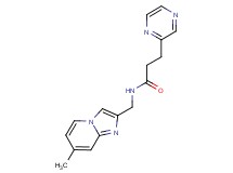 N-[(7-methylimidazo[1,2-a]pyridin-2-yl)methyl]-3-(2-pyrazinyl)propanamide trifluoroacetate