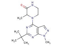 4-(6-tert-butyl-1-methyl-1H-pyrazolo[3,4-d]pyrimidin-4-yl)-3-methyl-2-piperazinone