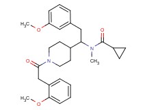 N-(2-(3-methoxyphenyl)-1-{1-[(2-methoxyphenyl)acetyl]-4-piperidinyl}ethyl)-N-methylcyclopropanecarboxamide