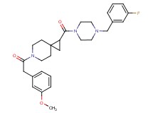 1-{[4-(3-fluorobenzyl)-1-piperazinyl]carbonyl}-6-[(3-methoxyphenyl)acetyl]-6-azaspiro[2.5]octane
