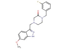 1-(3-fluorobenzyl)-4-[(6-methoxy-1H-indazol-3-yl)methyl]-2-piperazinone