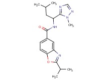 2-isopropyl-N-[3-methyl-1-(1-methyl-1H-1,2,4-triazol-5-yl)butyl]-1,3-benzoxazole-5-carboxamide