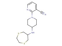 2-[4-(1,4-dithiepan-6-ylamino)piperidin-1-yl]nicotinonitrile