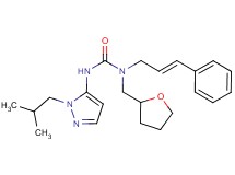 N'-(1-isobutyl-1H-pyrazol-5-yl)-N-[(2E)-3-phenylprop-2-en-1-yl]-N-(tetrahydrofuran-2-ylmethyl)urea