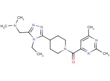 1-(5-{1-[(2,6-dimethylpyrimidin-4-yl)carbonyl]piperidin-4-yl}-4-ethyl-4H-1,2,4-triazol-3-yl)-N,N-dimethylmethanamine