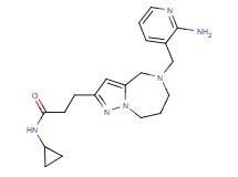 3-{5-[(2-amino-3-pyridinyl)methyl]-5,6,7,8-tetrahydro-4H-pyrazolo[1,5-a][1,4]diazepin-2-yl}-N-cyclopropylpropanamide