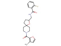 2-fluoro-N-{[8-(3-methyl-2-furoyl)-1-oxa-8-azaspiro[4.5]dec-2-yl]methyl}benzamide